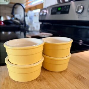 Set of 4 Butter Yellow Ceramic Ramekins